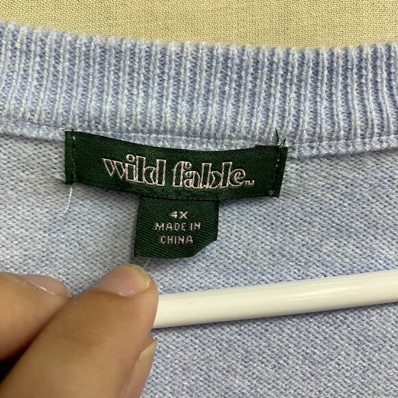 Wild Fable Women's Size 4X Baby Blue Button Front Cardigan Sweater Long Sleeve - Picture 2 of 8